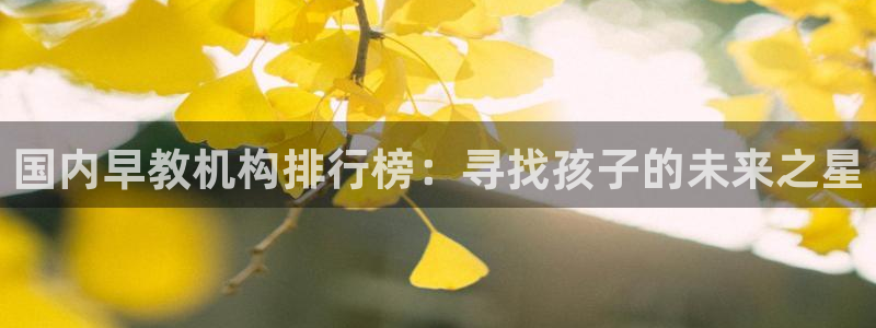 天狮娱乐 c主管57661：国内早教机构排行榜：寻找孩子的未来之星