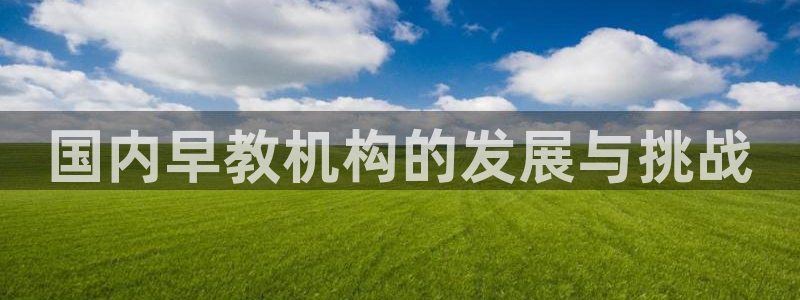 天狮娱乐注册官方：国内早教机构的发展与挑战